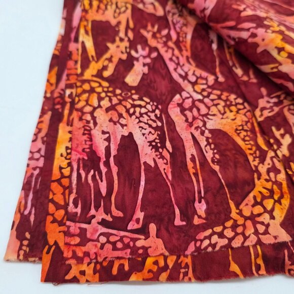 Giraffe Batik Fabric Fat Quarter Safari Animal Print Quilt Crafts 18"x22" - Picture 3 of 5